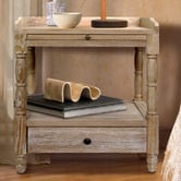 Naturally Provinicial French Country One Drawer Bedside Table With Pull Out Shelf