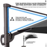 Naturally Provinicial 3.5m Kensley Round Cantilever Umbrella
