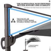 Naturally Provinicial 3.5m Kensley Round Cantilever Umbrella