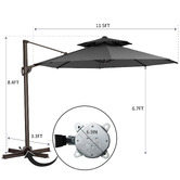 Naturally Provinicial 3.5m Kensley Round Cantilever Umbrella