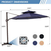 Naturally Provinicial 3.5m Kensley Round Cantilever Umbrella