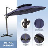 Naturally Provinicial 3.5m Kensley Round Cantilever Umbrella
