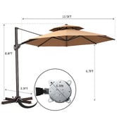 Naturally Provinicial 3.5m Kensley Round Cantilever Umbrella