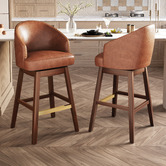 Naturally Provinicial 81cm Spencer Faux Leather Bar Stools