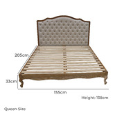 Naturally Provinicial Beige Leia Linen Bed Frame