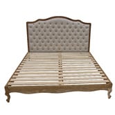 Naturally Provinicial Beige Leia Linen Bed Frame