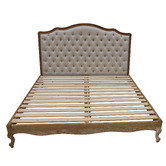 Naturally Provinicial Beige Leia Linen Bed Frame