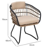 Naturally Provinicial Beige Nate Rattan Outdoor Dining Chairs