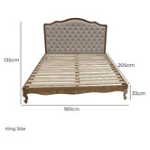Naturally Provinicial Beige Leia Linen Bed Frame