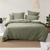 Linen House Moss Nara Cotton &amp; Bamboo Quilt Cover Set