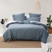 Linen House Bluestone Nara Cotton &amp; Bamboo Quilt Cover Set