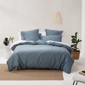 Linen House Bluestone Nara Cotton &amp; Bamboo Quilt Cover Set