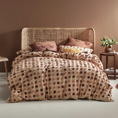Linen House Haze Pecan Cotton Quilt Cover Set