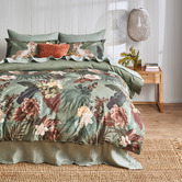 Linen House Green Chantico Cotton Sateen Quilt Cover Set