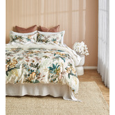 Linen House Vanilla Lulani Cotton Sateen Quilt Cover Set