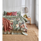 Linen House Green Chantico Cotton Sateen Quilt Cover Set