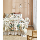 Linen House Vanilla Lulani Cotton Sateen Quilt Cover Set