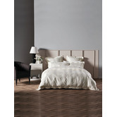 Linen House White Francesco Cotton-Blend Quilt Cover Set