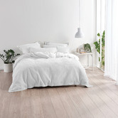 Linen House Deluxe Waffle White Quilt Cover Set