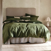 Linen House Moss Nimes Linen Quilt Cover Set