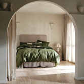Linen House Moss Nimes Linen Quilt Cover Set