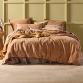 Linen House Caramel Den Cotton Corduroy Quilt Cover Set