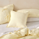 Linen House Lemon Nimes Tailored Linen Cushion
