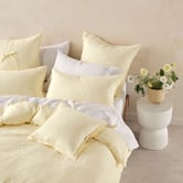 Linen House Lemon Nimes Linen Quilt Cover Set