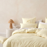 Linen House Lemon Nimes Linen Quilt Cover Set