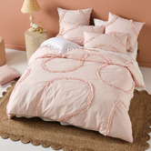 Linen House Pink Gianna Cotton Percale Quilt Cover Set