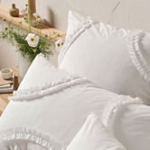 Linen House White Gianna Cotton Percale Quilt Cover Set