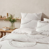 Linen House White Gianna Cotton Percale Quilt Cover Set