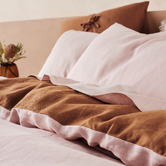 Linen House Rose &amp; Cinnamon Nimes Duet Linen Quilt Cover Set