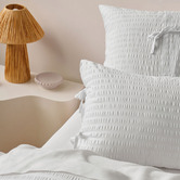 Linen House White Ferrara Cotton Seersucker Quilt Cover Set