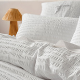 Linen House White Ferrara Cotton Seersucker Quilt Cover Set