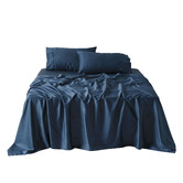 Linen House Navy Augusta 500TC Cotton Sateen Sheet Set