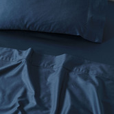 Linen House Navy Augusta 500TC Cotton Sateen Sheet Set