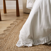 Linen House White Vintage Ruffle Linen-Blend Quilt Cover Set