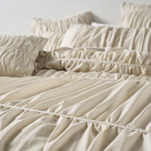 Linen House Natural Layla Cotton Voile Quilt Cover Set