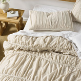 Linen House Natural Layla Cotton Voile Quilt Cover Set