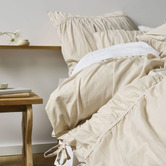 Linen House Natural Layla Cotton Voile Quilt Cover Set