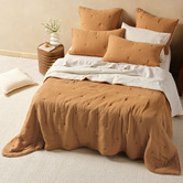 Linen House Somerset Cinnamon Queen/King Cotton Coverlet