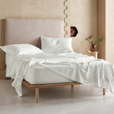 Linen House Flannelette Plain-Dyed Cotton Sheet Set