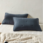 Linen House Navy Somerset Cotton Muslin Pillow Shams