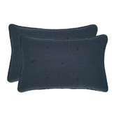 Linen House Navy Somerset Cotton Muslin Pillow Shams