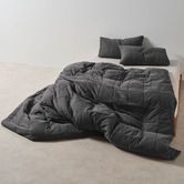 Linen House Charcoal Ryland Jersey Cotton Quilt Cover Set