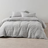 Linen House Grey Ryland Jersey Cotton Quilt Cover Set