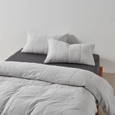 Linen House Grey Ryland Jersey Cotton Quilt Cover Set