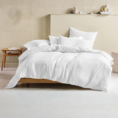 Linen House White Micro Waffle Cotton Quilt Cover Set