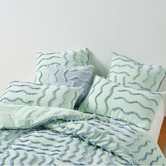 Linen House Mint Metung Cotton Chenille Quilt Cover Set